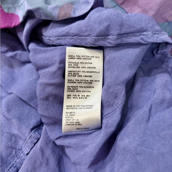 Maeve Anthropologie Silk Cotton Dress XSP Pintuck Floral Flutter Sleeve - Picture 5 of 9